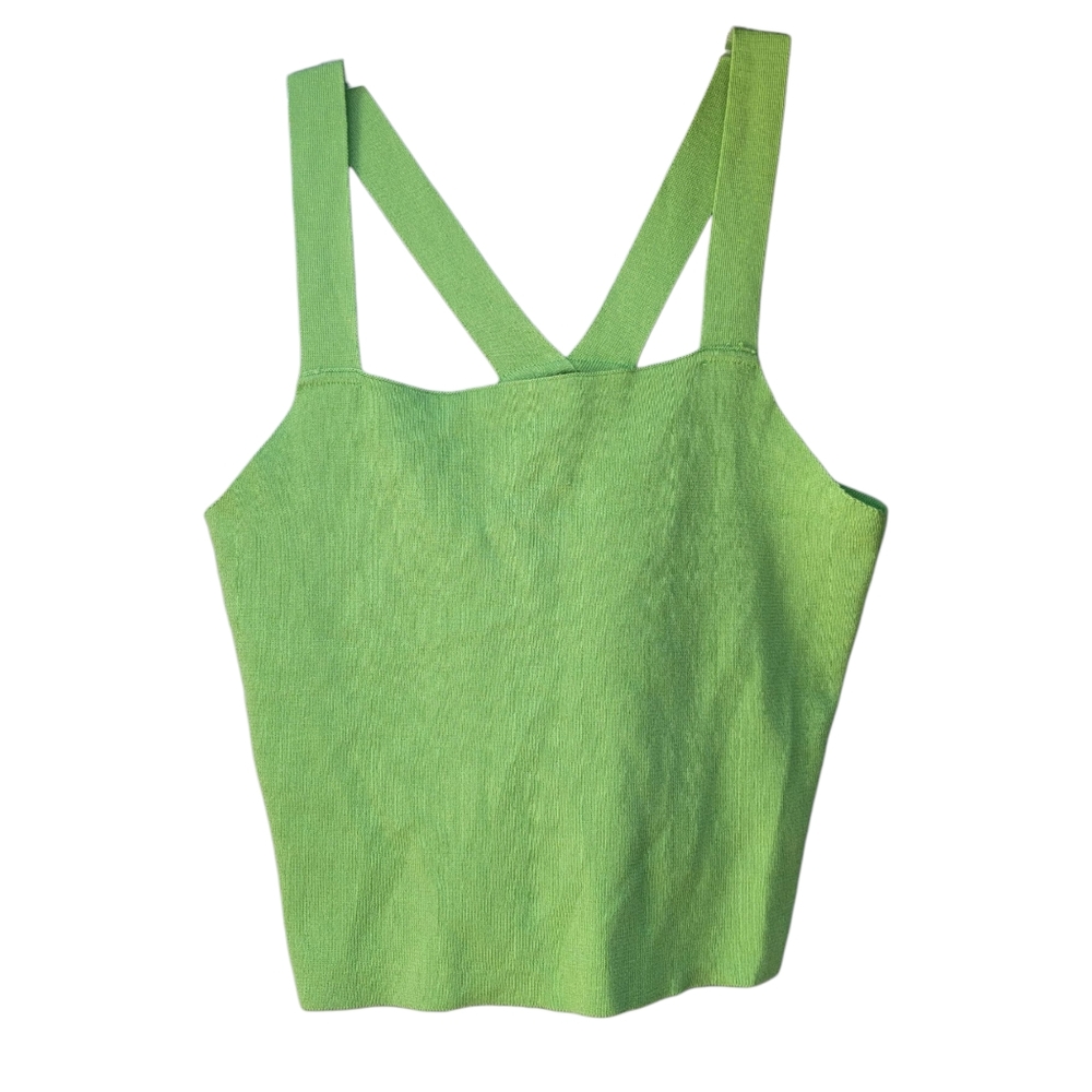 NWT Evolutionary Green Sleeveless Women's Crop Top